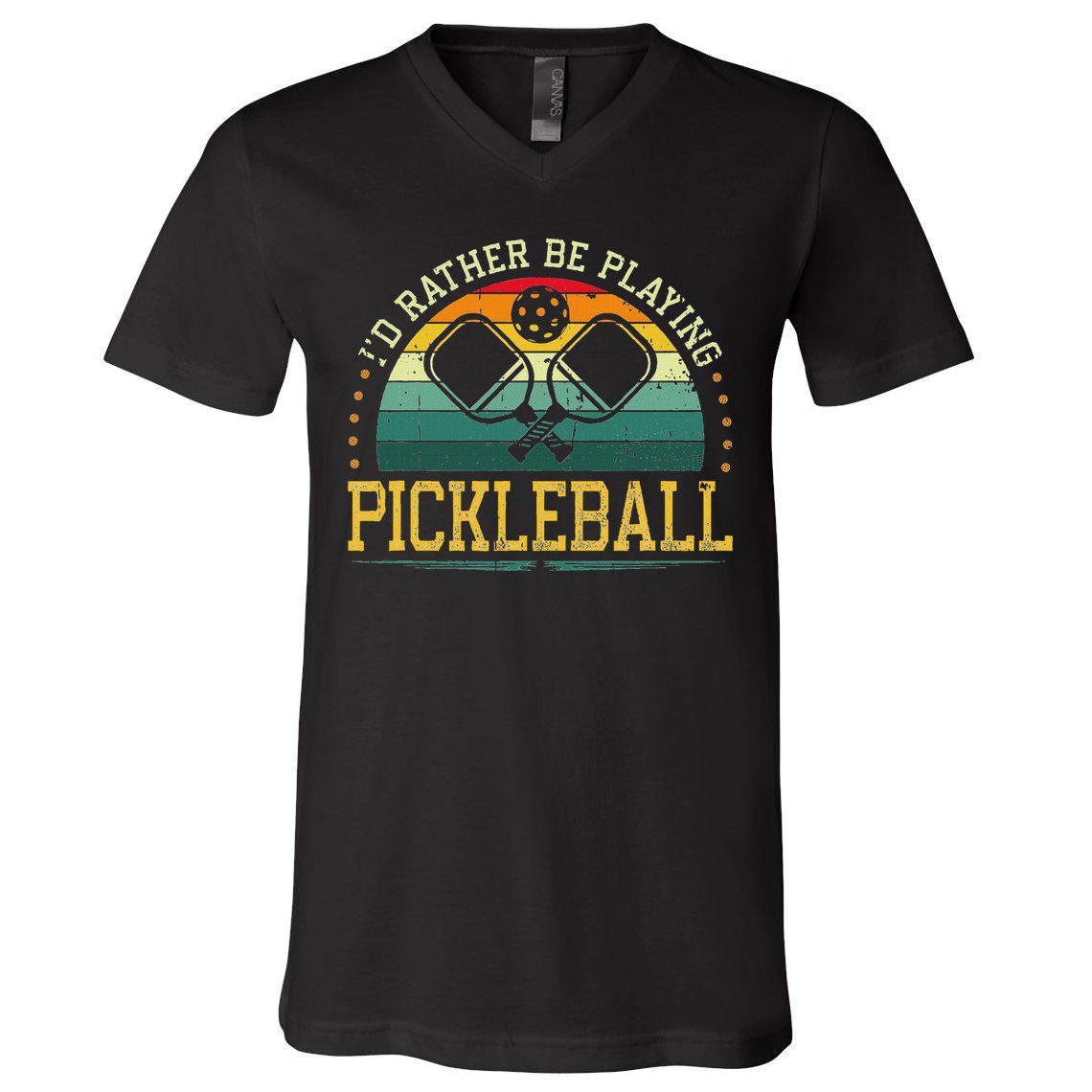 I'd Rather Be Playing Pickleball Player V-Neck T-Shirt