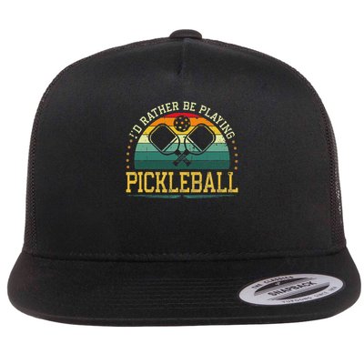 I'd Rather Be Playing Pickleball Player Flatbill Hat