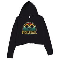 I'd Rather Be Playing Pickleball Player Crop Fleece Hoodie