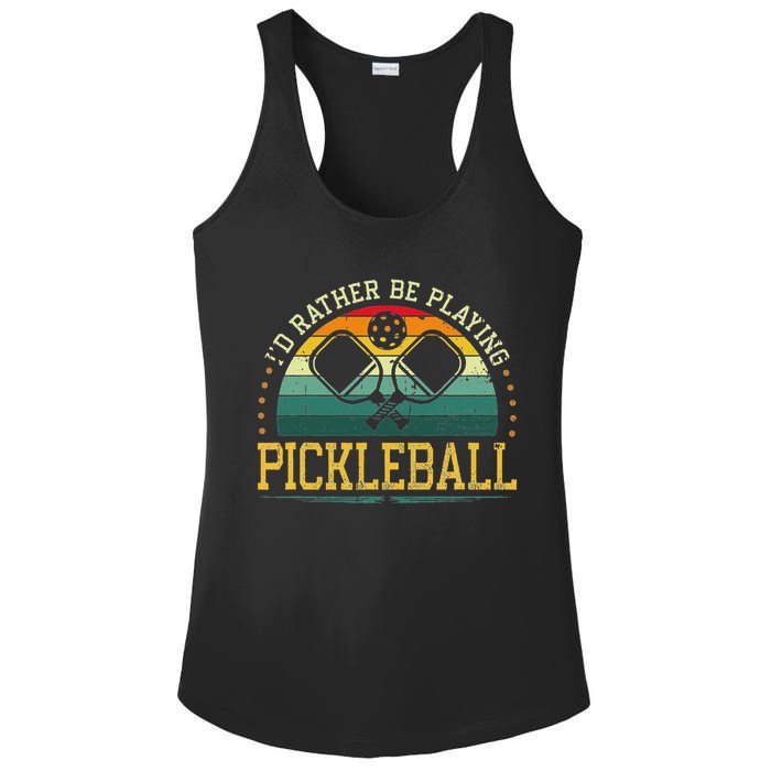 I'd Rather Be Playing Pickleball Player Ladies PosiCharge Competitor Racerback Tank
