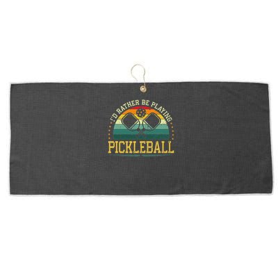 I'd Rather Be Playing Pickleball Player Large Microfiber Waffle Golf Towel