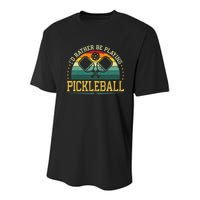 I'd Rather Be Playing Pickleball Player Youth Performance Sprint T-Shirt