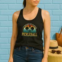I'd Rather Be Playing Pickleball Player Womens Tank Top