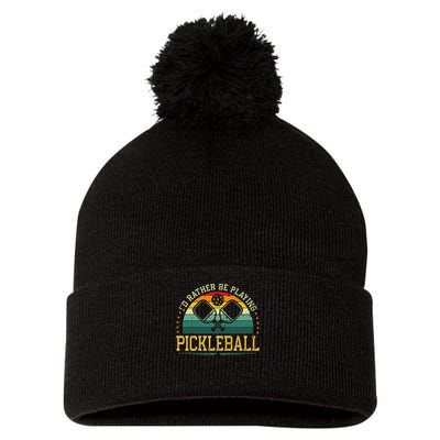 I'd Rather Be Playing Pickleball Player Pom Pom 12in Knit Beanie