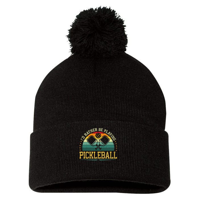 I'd Rather Be Playing Pickleball Player Pom Pom 12in Knit Beanie
