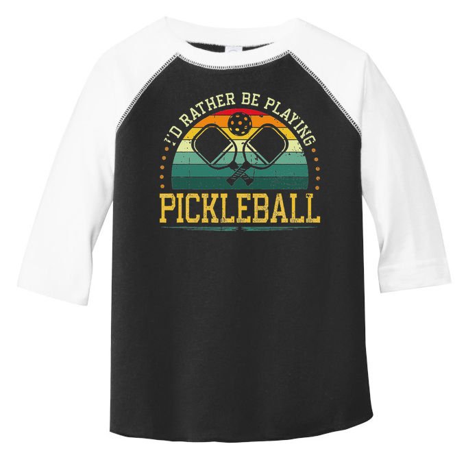 I'd Rather Be Playing Pickleball Player Toddler Fine Jersey T-Shirt