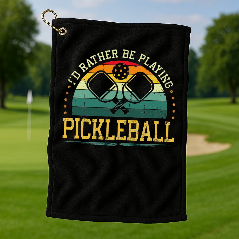 I'd Rather Be Playing Pickleball Player Golf Towel