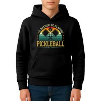 I'd Rather Be Playing Pickleball Player Kids Hoodie