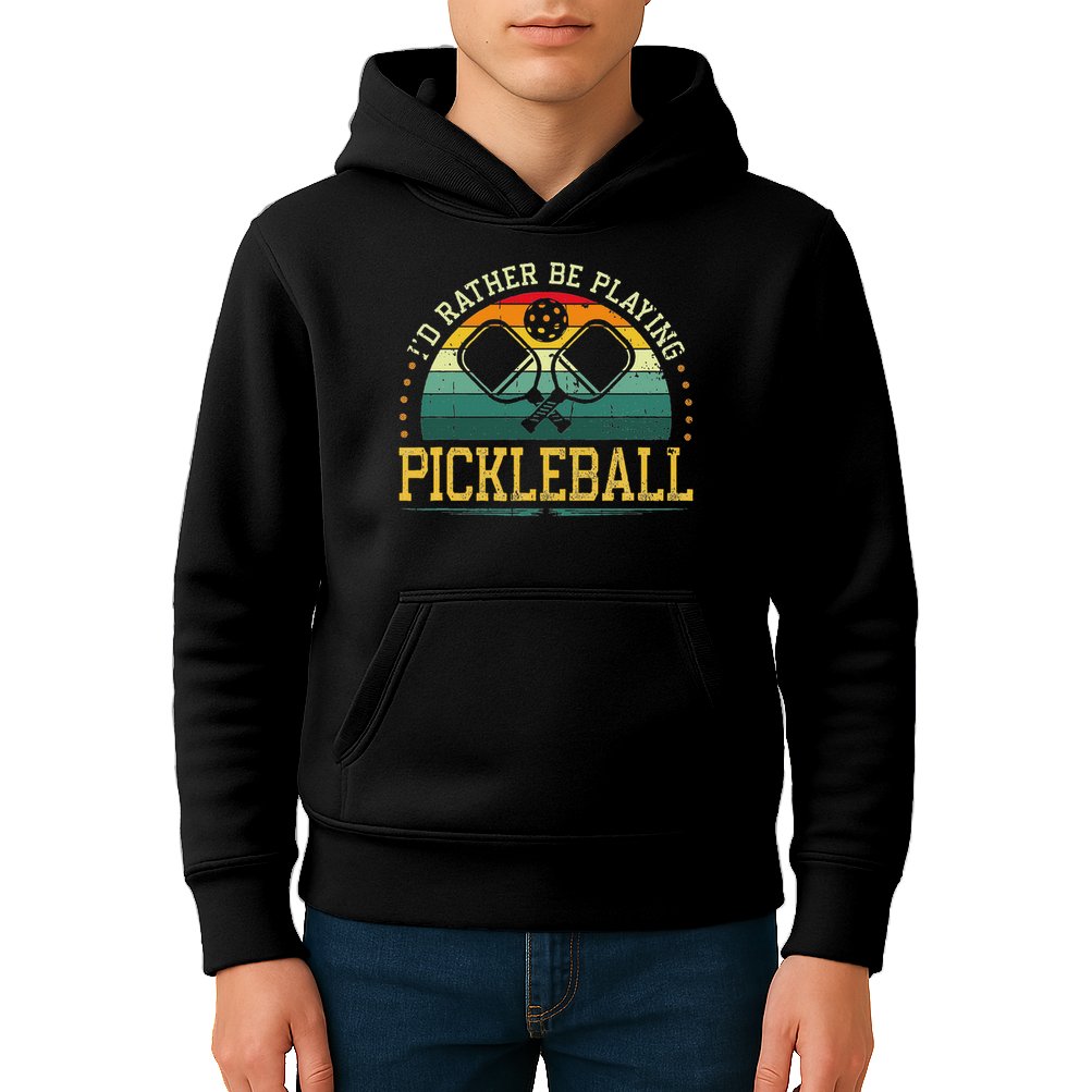 I'd Rather Be Playing Pickleball Player Kids Hoodie