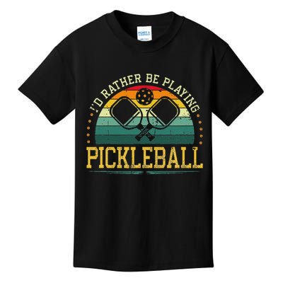 I'd Rather Be Playing Pickleball Player Kids T-Shirt
