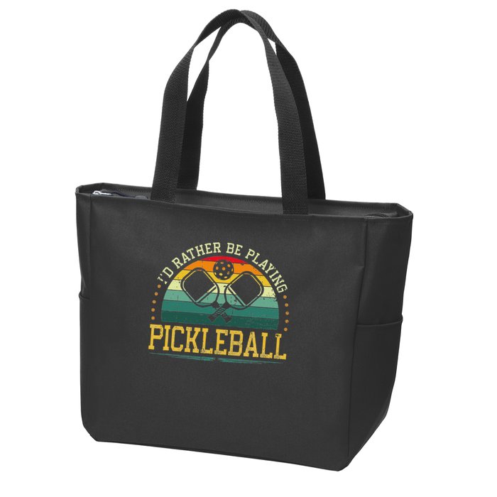 I'd Rather Be Playing Pickleball Player Zip Tote Bag