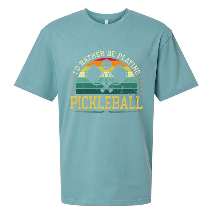 I'd Rather Be Playing Pickleball Player Sueded Cloud Jersey T-Shirt
