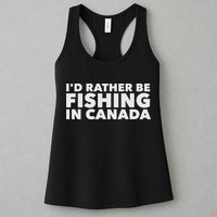 I'd Rather Be Fishing In Canada Funny Canadian Fisherman Womens Tank Top