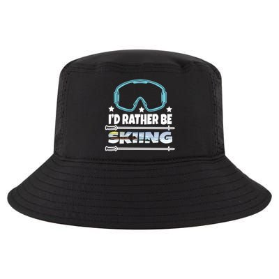 Id Rather Be Skiing Ski Snowboard Wintersport Gift Cool Comfort Performance Bucket Hat