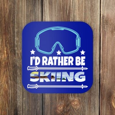 Id Rather Be Skiing Ski Snowboard Wintersport Gift Coaster