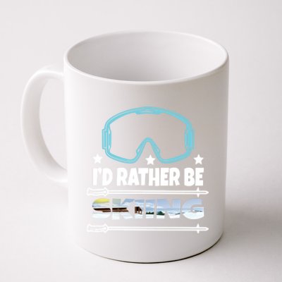 Id Rather Be Skiing Ski Snowboard Wintersport Gift Coffee Mug