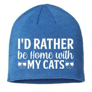 Id Rather Be Home With My Cats Cat Lady Purrfriend Great Gift Sustainable Beanie