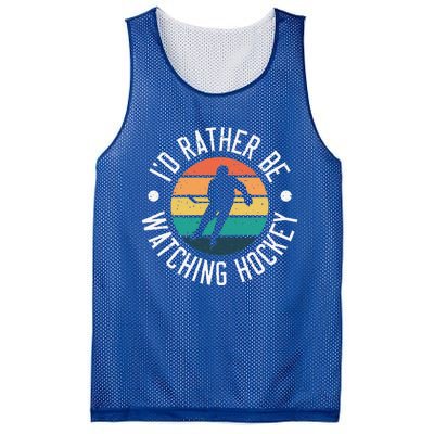 I'd Rather Be Watching Hockey Vintage Hockey Player Mesh Reversible Basketball Jersey Tank