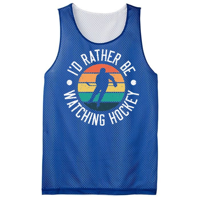 I'd Rather Be Watching Hockey Vintage Hockey Player Mesh Reversible Basketball Jersey Tank