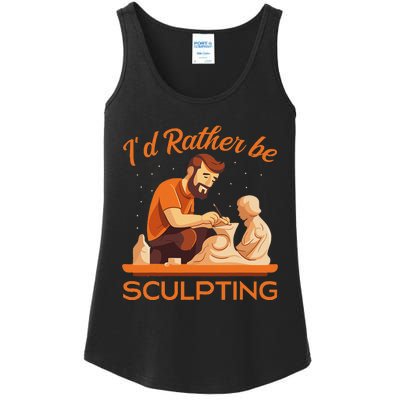 ID Rather Be Sculpting Ceramic Artist Sculptor Pottery Ladies Essential Tank