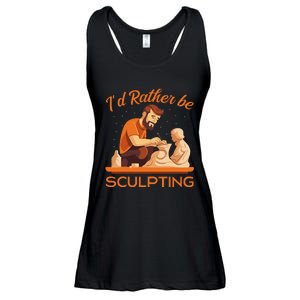 ID Rather Be Sculpting Ceramic Artist Sculptor Pottery Ladies Essential Flowy Tank