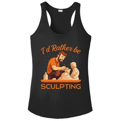 ID Rather Be Sculpting Ceramic Artist Sculptor Pottery Ladies PosiCharge Competitor Racerback Tank