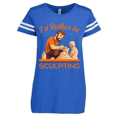 ID Rather Be Sculpting Ceramic Artist Sculptor Pottery Enza Ladies Jersey Football T-Shirt