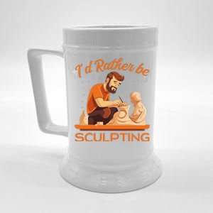 ID Rather Be Sculpting Ceramic Artist Sculptor Pottery Beer Stein