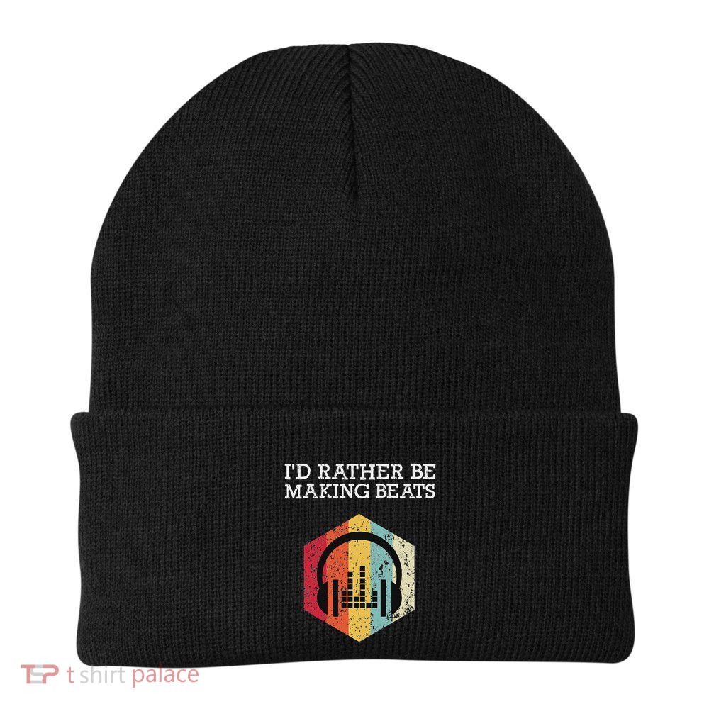 ID Rather Be Making Beats Beat Makers Music Producer Knit Cap Winter Beanie