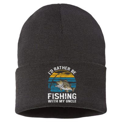 ID Rather Be Fishing With My Uncle Sustainable Knit Beanie