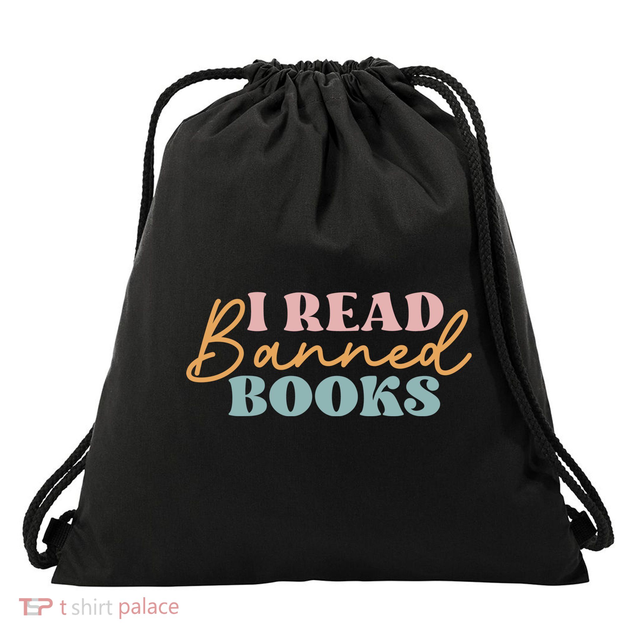 I Read Banned Books Drawstring Bag