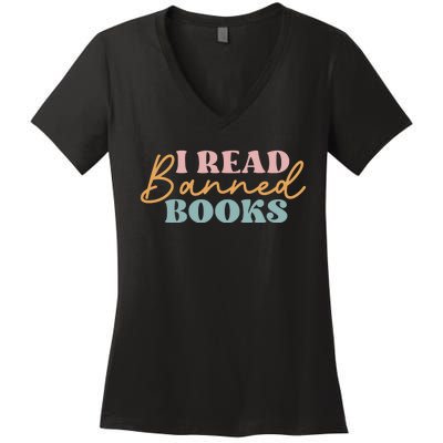 I Read Banned Books Women's V-Neck T-Shirt