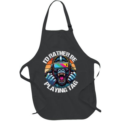 ID Rather Be Playing Tag Gorilla Monke Tag Gorilla Vr Gamer Apron