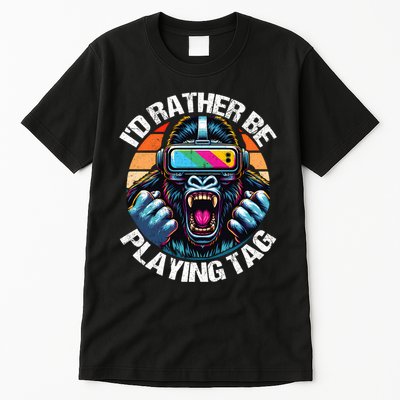 ID Rather Be Playing Tag Gorilla Monke Tag Gorilla Vr Gamer Tall T-Shirt