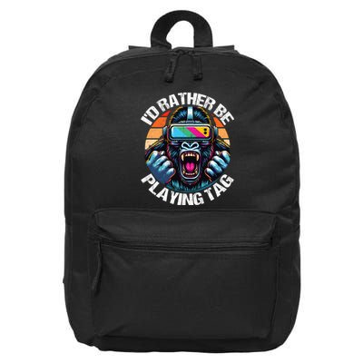 ID Rather Be Playing Tag Gorilla Monke Tag Gorilla Vr Gamer 16 in Basic Backpack