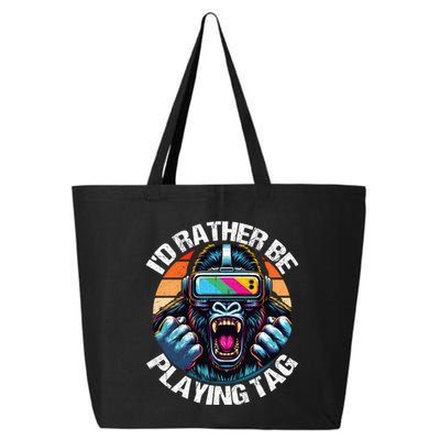 ID Rather Be Playing Tag Gorilla Monke Tag Gorilla Vr Gamer 25L Jumbo Tote