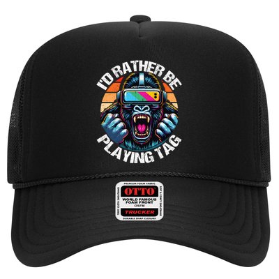 ID Rather Be Playing Tag Gorilla Monke Tag Gorilla Vr Gamer Trucker Hat