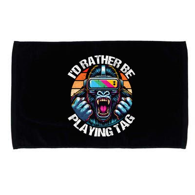 ID Rather Be Playing Tag Gorilla Monke Tag Gorilla Vr Gamer Microfiber Hand Towel