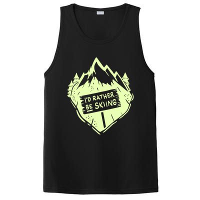 Id Rather Be Skiing Ski Hobbyist Gift PosiCharge Competitor Tank