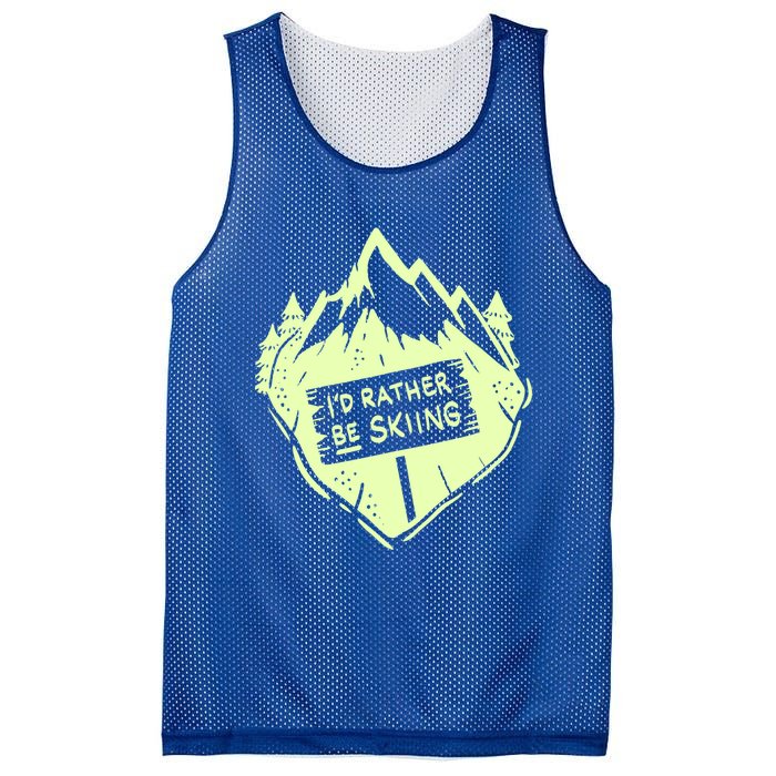 Id Rather Be Skiing Ski Hobbyist Gift Mesh Reversible Basketball Jersey Tank