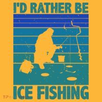 I'd Rather Be Ice Fishing Hobby Retro Gift Pom Pom 12in Knit Beanie