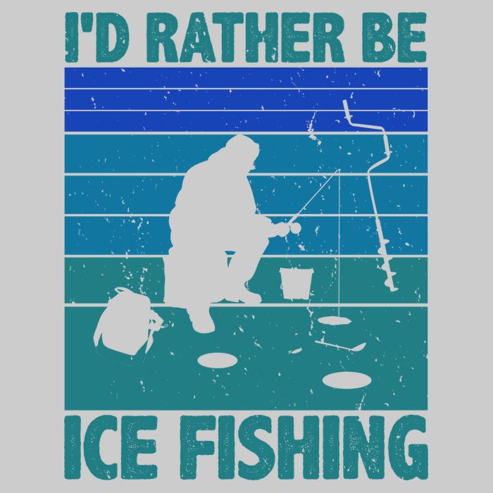 I'd Rather Be Ice Fishing Hobby Retro Gift Tie-Dye T-Shirt