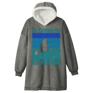 I'd Rather Be Ice Fishing Hobby Retro Gift Hooded Wearable Blanket