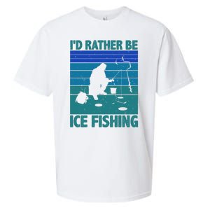 I'd Rather Be Ice Fishing Hobby Retro Gift Sueded Cloud Jersey T-Shirt