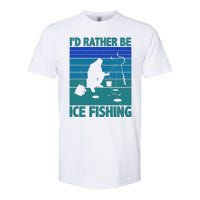 I'd Rather Be Ice Fishing Hobby Retro Gift Softstyle CVC T-Shirt