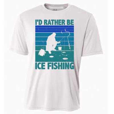 I'd Rather Be Ice Fishing Hobby Retro Gift Cooling Performance Crew T-Shirt