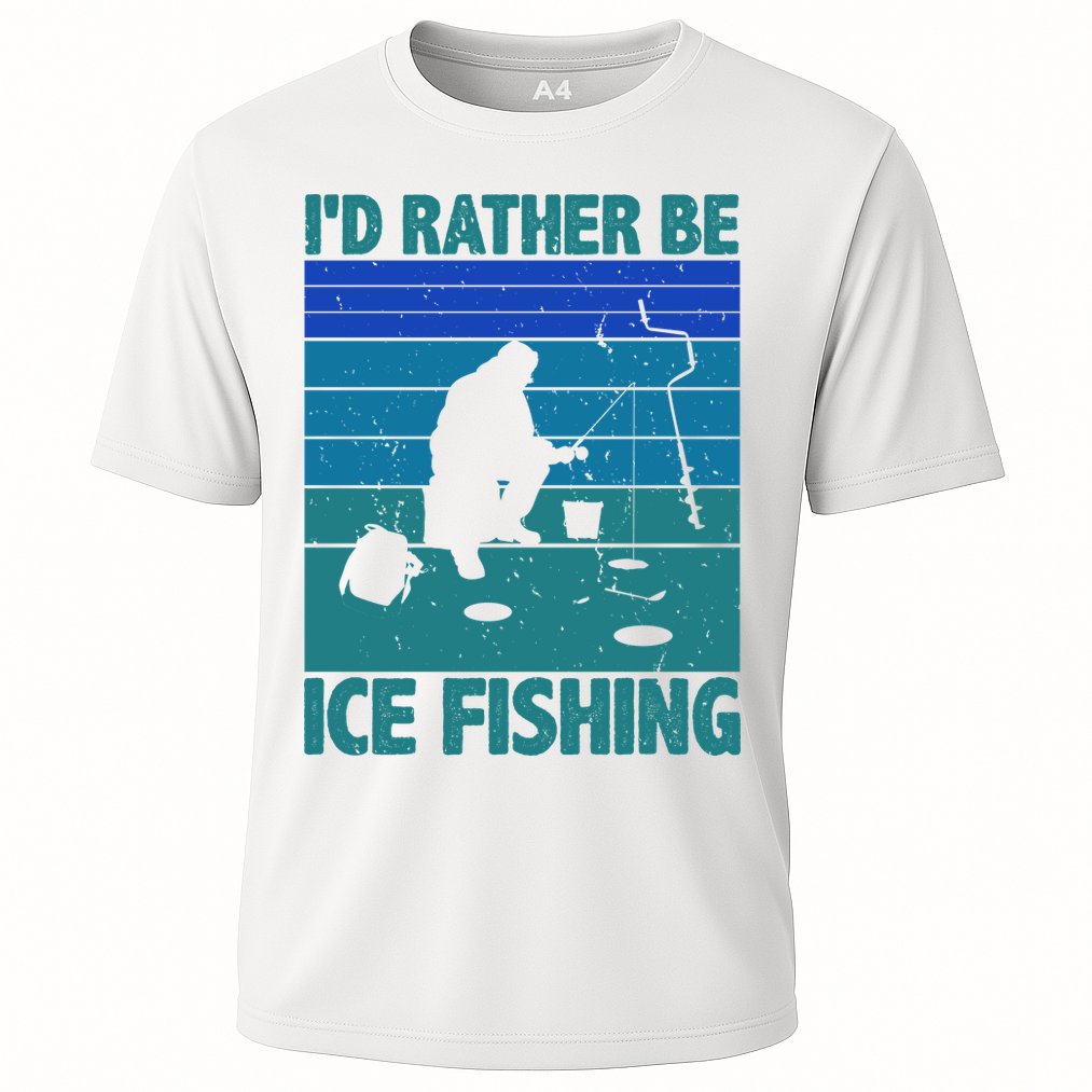 I'd Rather Be Ice Fishing Hobby Retro Gift Performance Shirt