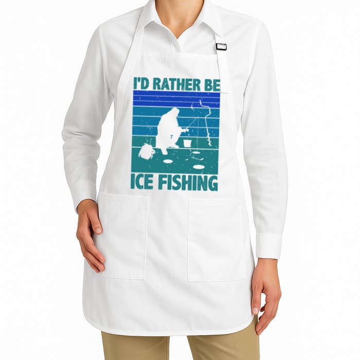 I'd Rather Be Ice Fishing Hobby Retro Gift Apron