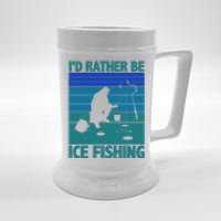 I'd Rather Be Ice Fishing Hobby Retro Gift Beer Stein