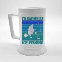 I'd Rather Be Ice Fishing Hobby Retro Gift Beer Stein